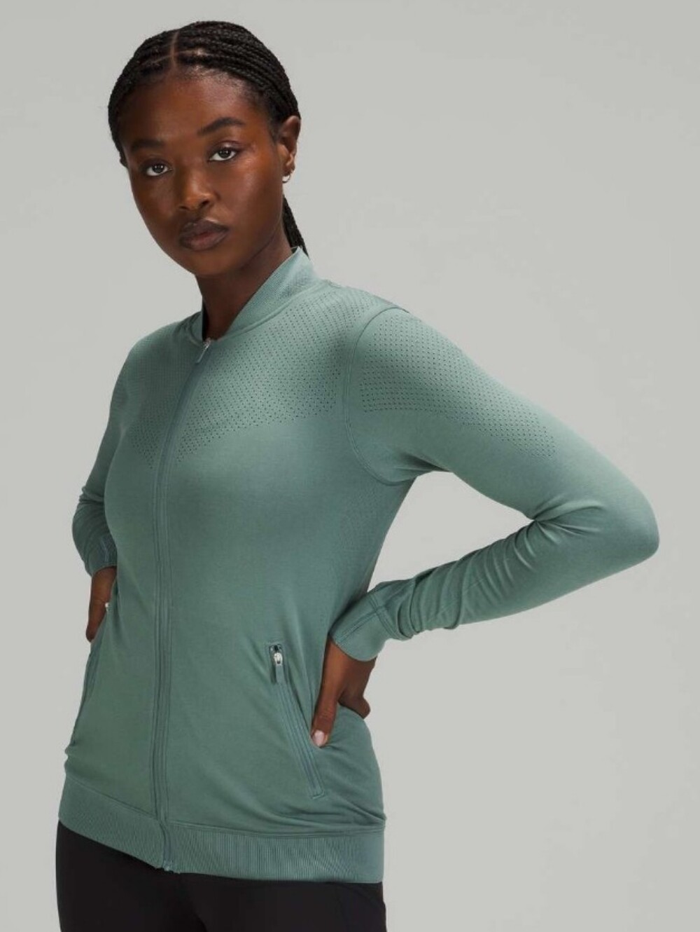 lululemon athletica Tidewater Teal Seamless  Lightweight Training Jacket 8